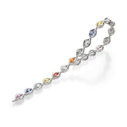 Gem Stones Tennis Bracelet