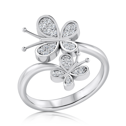 Butterflies Diamonds Ring