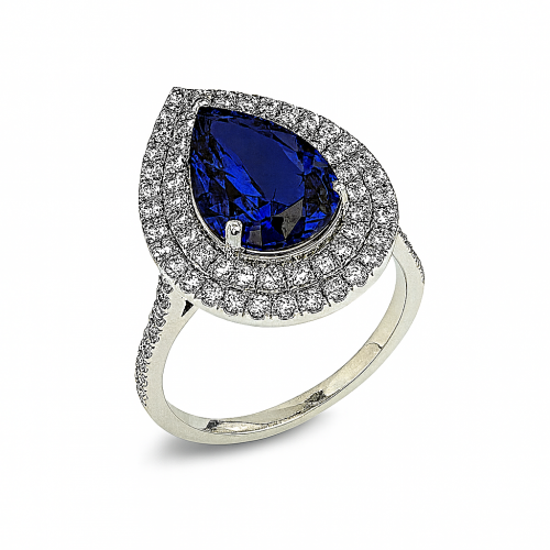 טבעת ספיר בחיתוך טיפה