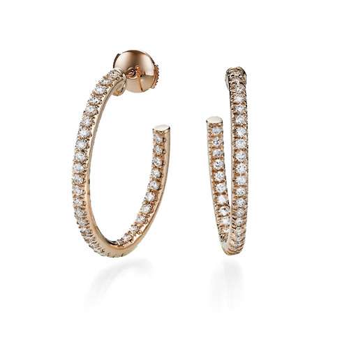 Hoop Earrings Set Diamonds