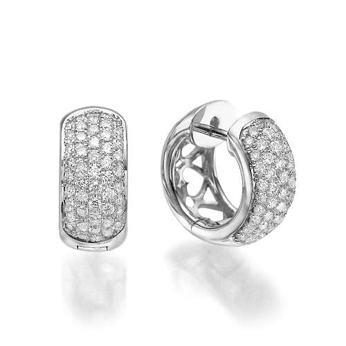 Hoop Earrings Set Diamonds