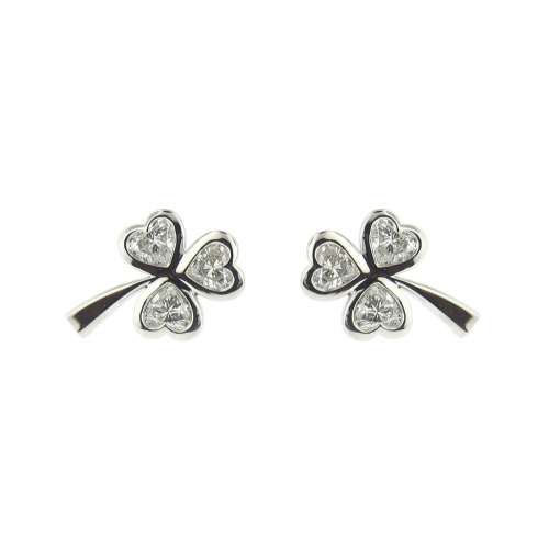 Shamrock Earrings Set Diamonds