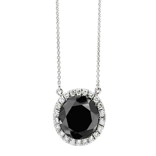 Black Diamond Halo Pendant