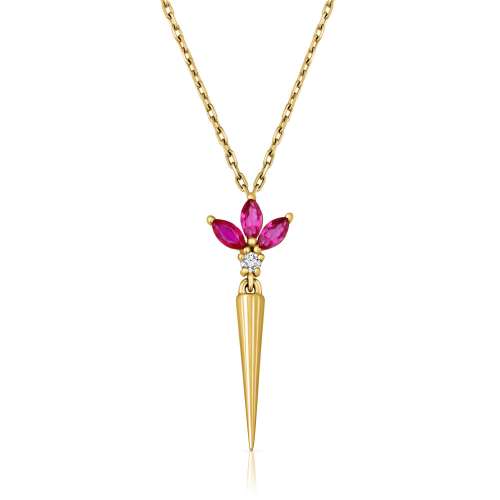 Designed Marquise Ruby Pendant